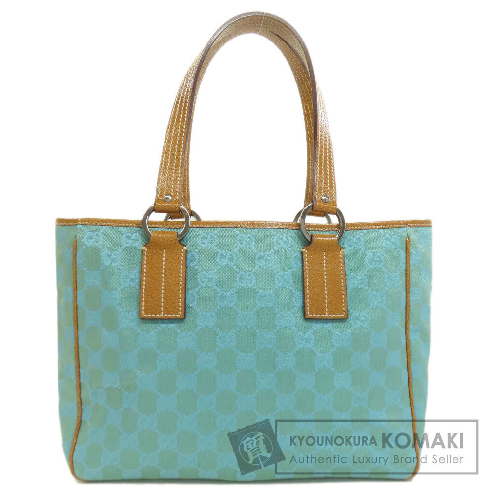 Gucci GG canvas tote bag light blue brown leather - Picture 1 of 11